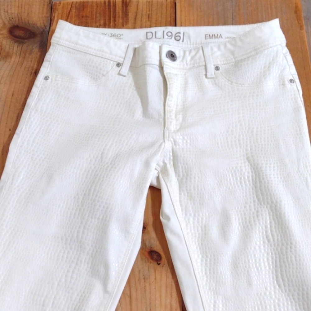 DL 1961 White Emma Legging in Venom Size 29 Snakeskin Embossed Print - Picture 6 of 15